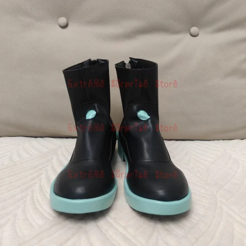 36-43 maat op voorraad Miku cosplay schoenen Miku cosplay schoenen zwart PU lederen schoenen prop