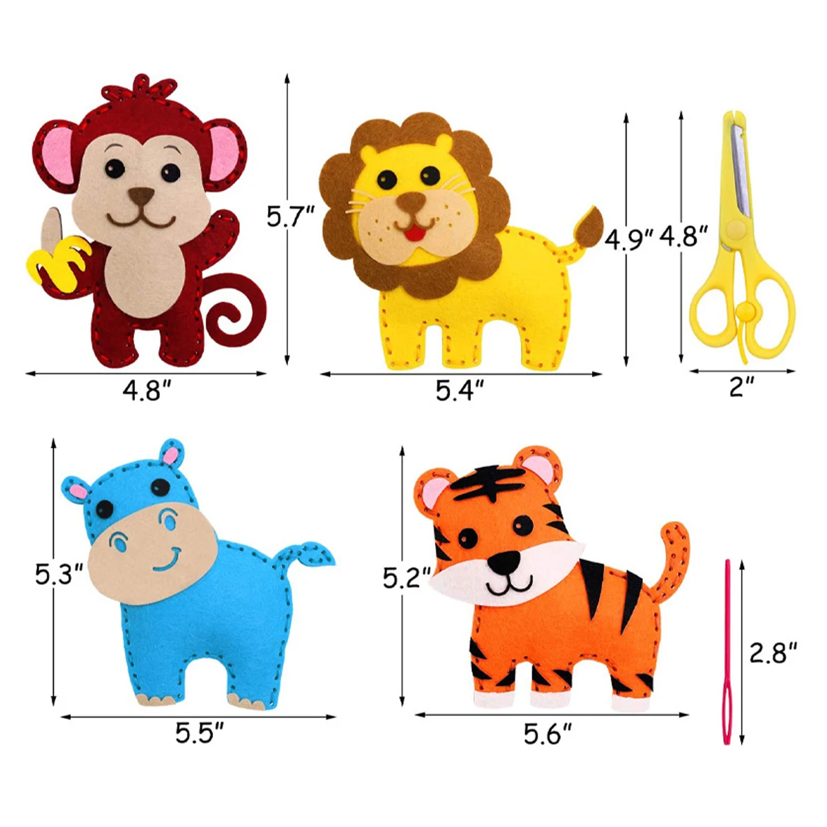 Fai da te feltro animale cucito Kit bambini creativo cucito a mano artigianato giocattoli educativi peluche ornamenti animali regalo Montessori