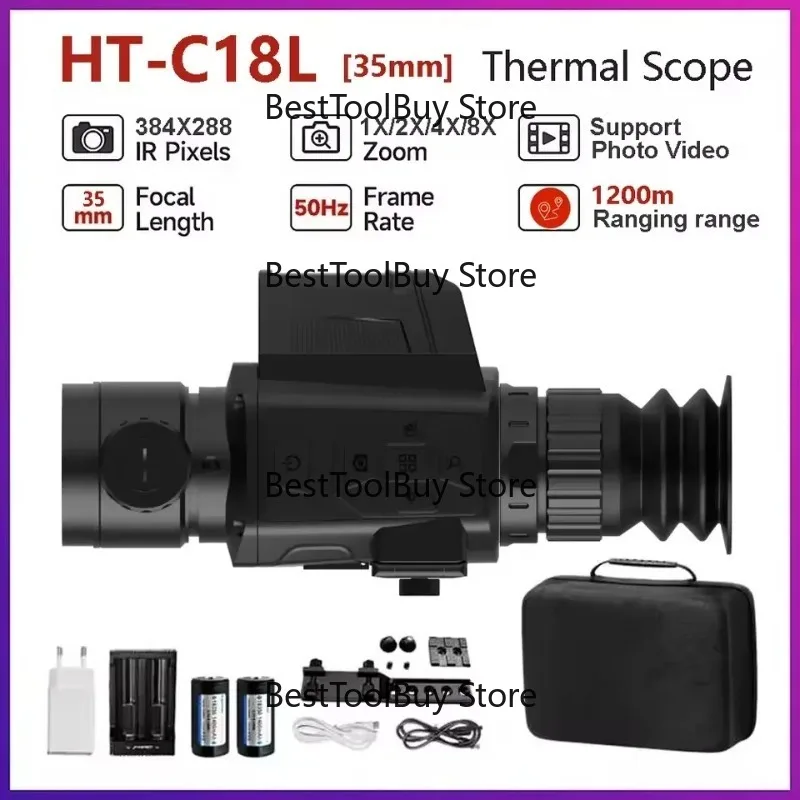 

Hti 1200m Thermal Imaging Scope with Laser Rangefinder 384*288 50hz Thermal Scope Camera 35mm Thermal Imager for Hunting