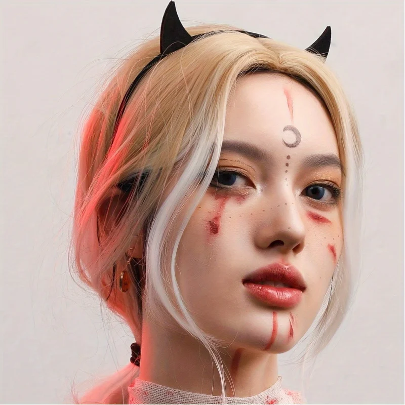 Vdaxvme Serre-tête élégant avec oreilles de chat bleues en tissu doux, pince à cheveux réglable, décoration de cheveux pour cosplay et mode quotidienne, oreilles de chat d'Halloween, Oreilles bleues