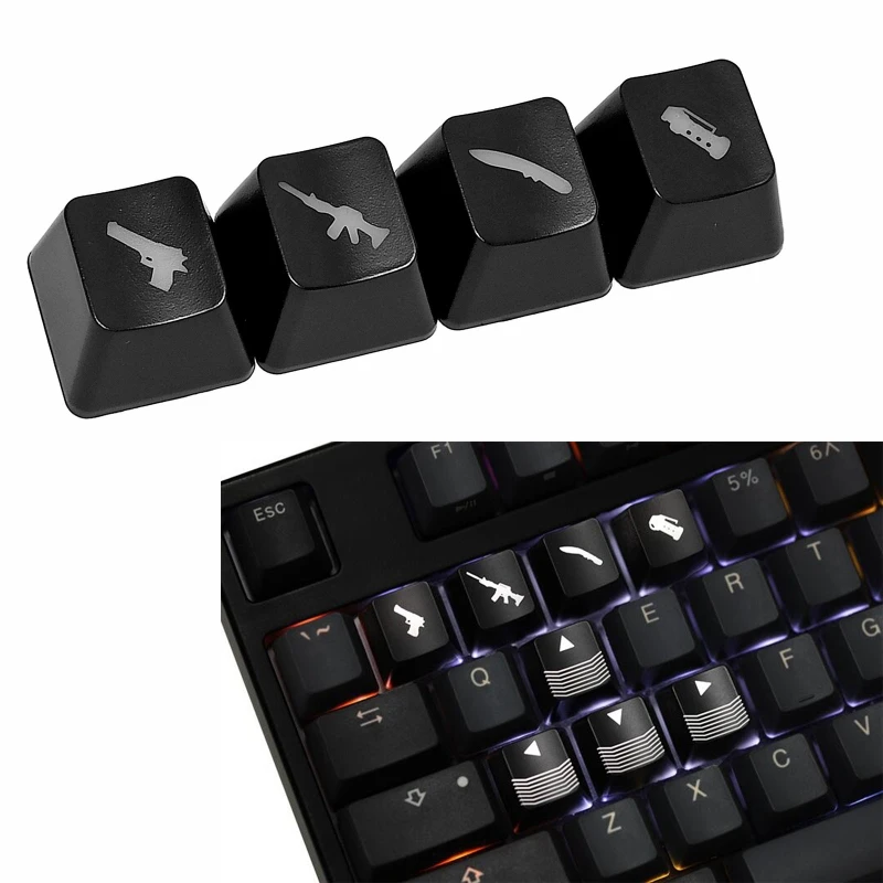 Gaming Design Backlight Keycaps Untuk Cherry Mx Mechanical Gaming Keyboard WASD Direction Keys OEM ABS Keycap