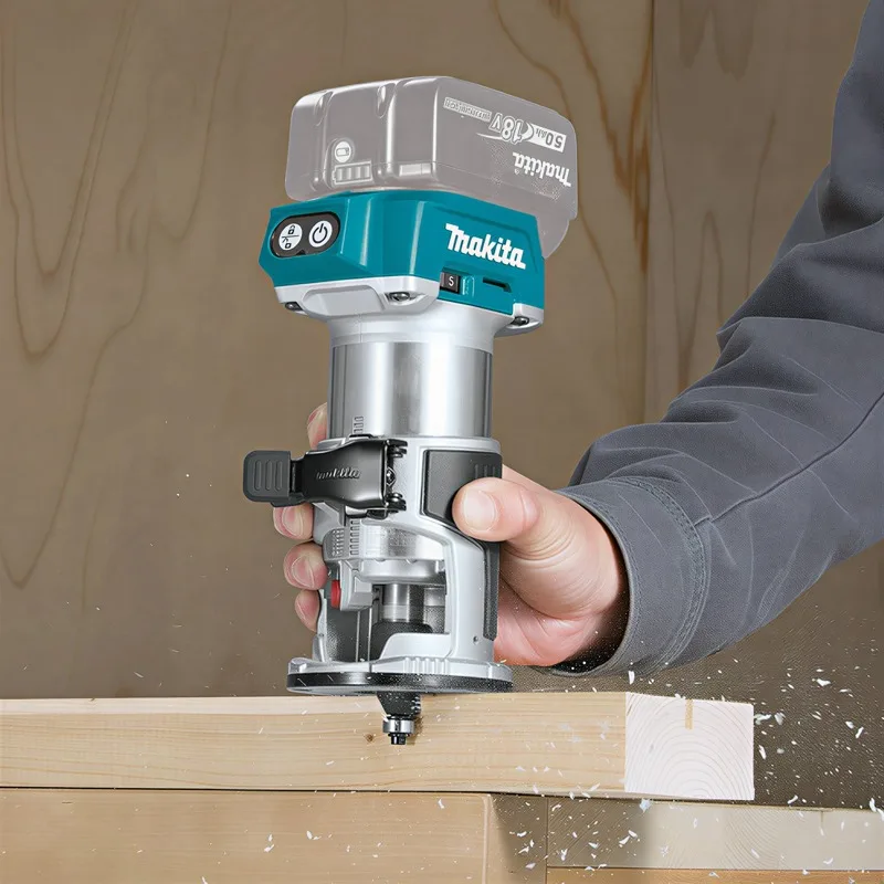 Original Makita DRT52 18V LXT Cordless Compact Trim Router Variable Speed 30000rpm for Precise Edge Woodworking