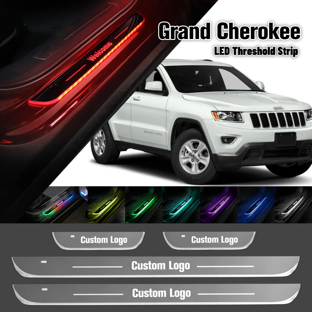 

For Jeep Grand Cherokee WJ WG WH WK WL Car Door Sill Light Customized Logo LED Welcome Threshold Pedal Lamp Accessories