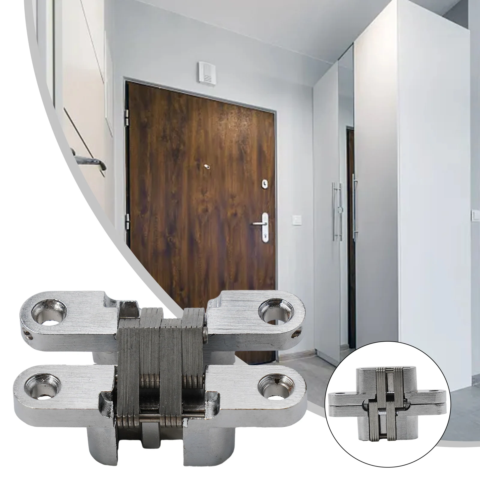 Door Hinges Hinge Home Improvemen Invisible Cabinets Concealed Cross Folding Door Stainless Steel Zinc Alloy Body