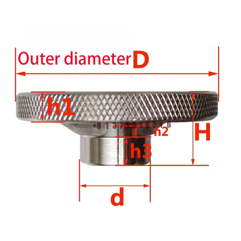 304 Stainless Steel Handwheel Circular Outer Diameter 80/100mm Inner Screw Hole M10/12/14/16/18/20 Disc