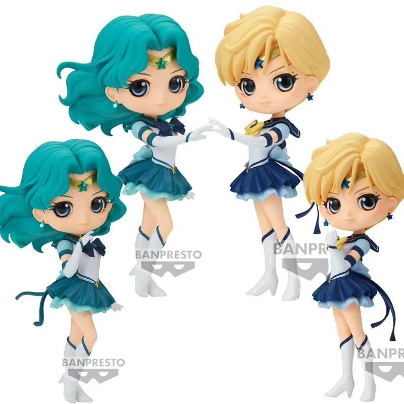 

Bandai Genuine Q Posket Sailor Moon Kaiou Michiru Tenoh Haruka Anime Action Figures Toys for Boys Girls Kids Gifts Collectible