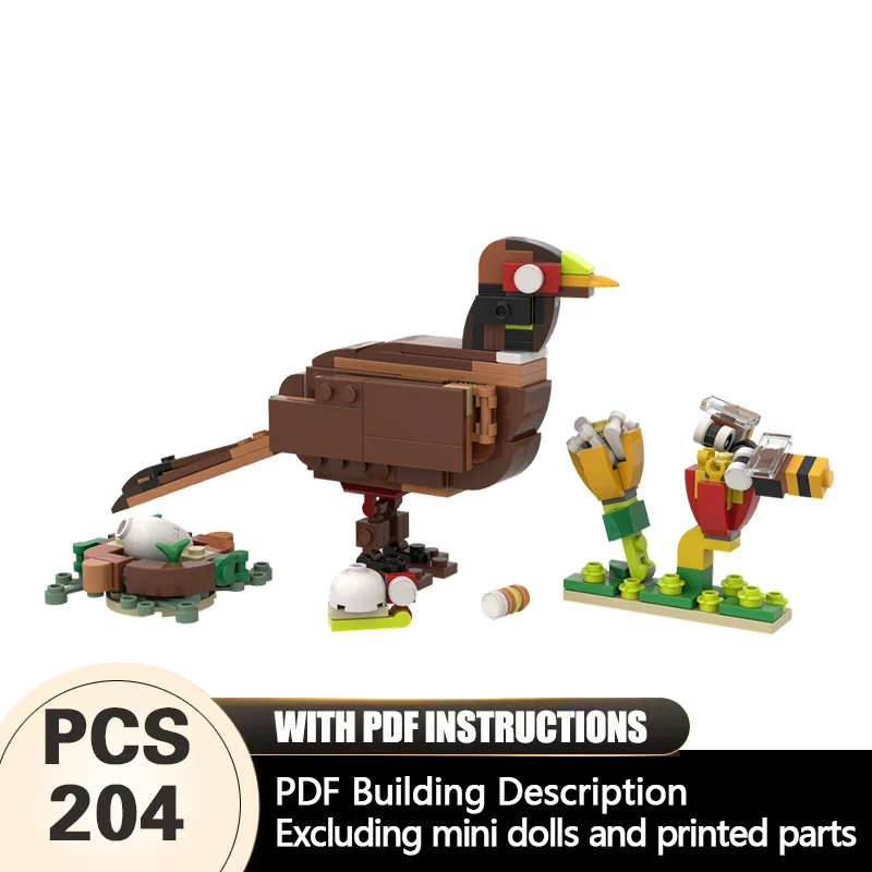 

Creators Animal Series Model MOC Building Bricks Pheasant Modular Technology Gifts Holiday Assemble Children Toys Suit