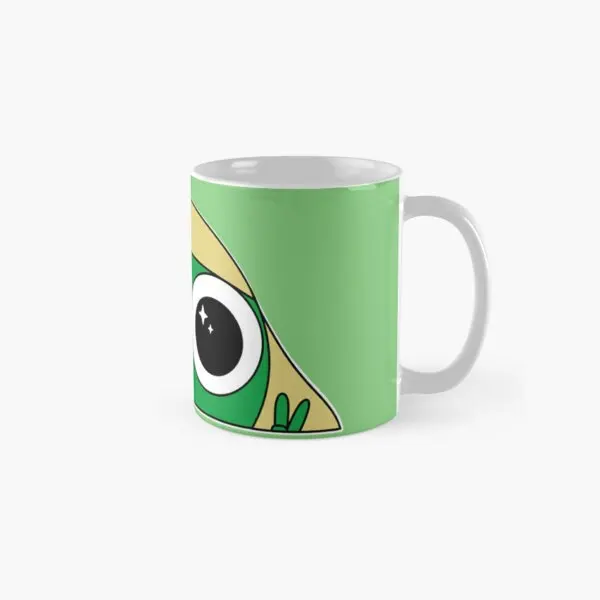 Peeking Keroro Classic  Mug Tea Design Picture Drinkware Cup Photo Image Gifts Coffee Simple Handle Round Printed