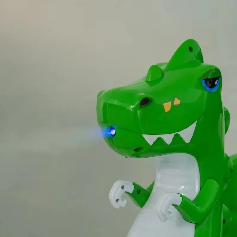 Samochodzik dla dzieci 12 V z zderzakiem i kontrolą rodziców, kształt dinozaura i elementy projektu, pasek antykolizyjny, przełączana muzyka