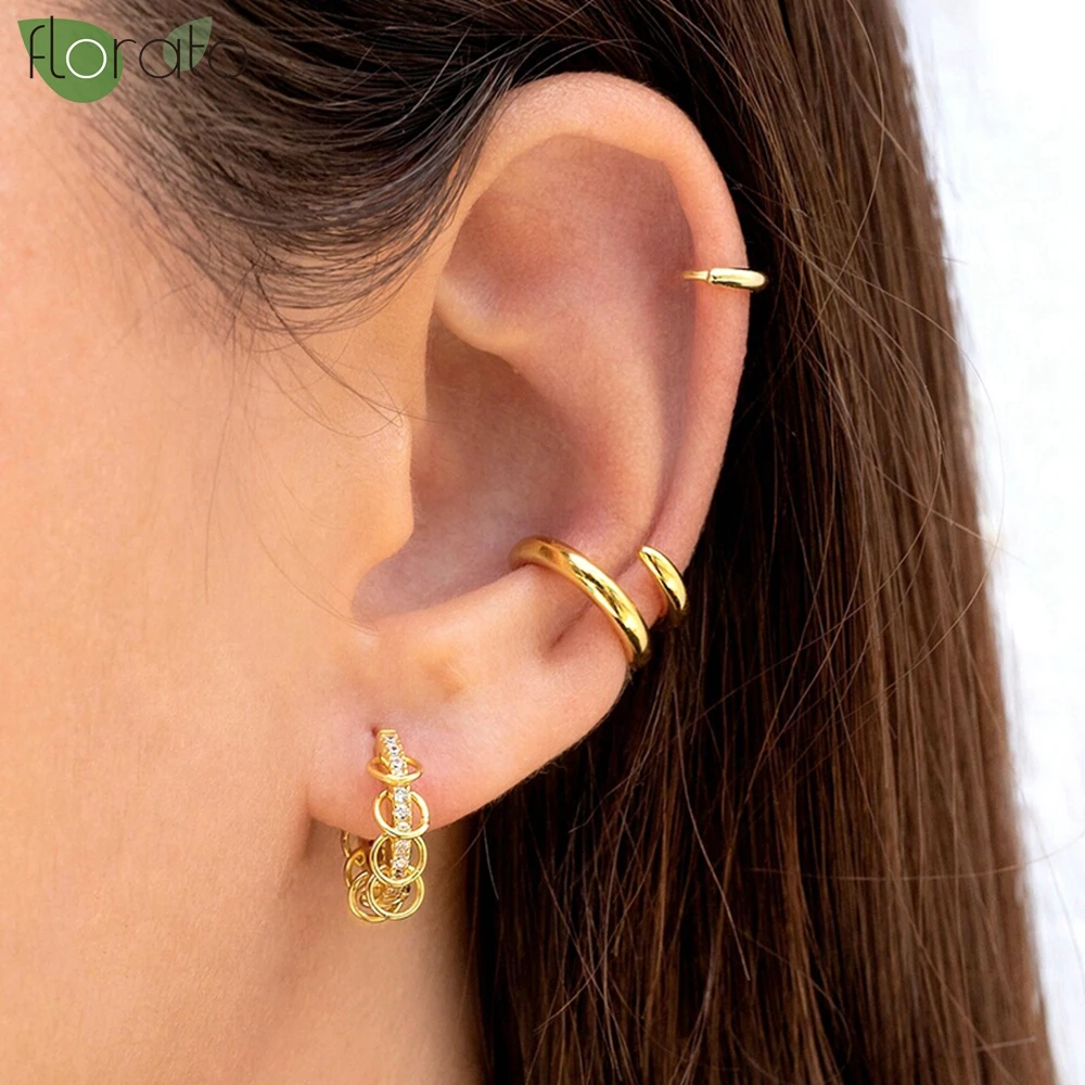 1 قطعة الذهب اللون موضة Minilist لا ثقب الأذن الكفة أقراط للمرأة وهمية ثقب الأذن مقاطع أقراط للنساء الأصفاد