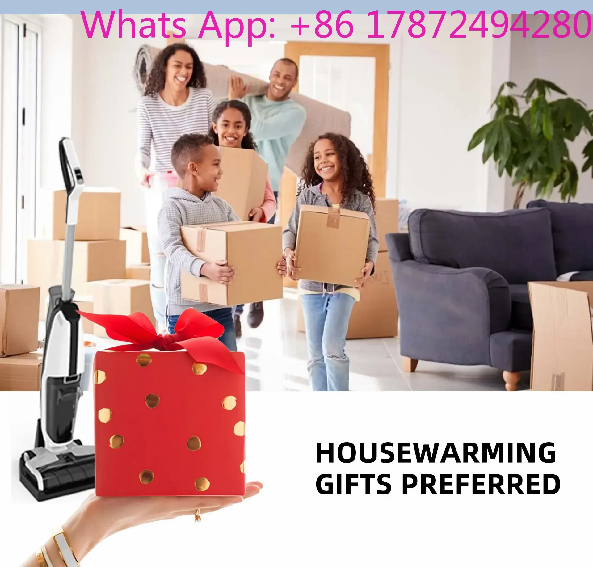 Automatic Wet & Dry Vacuum Cleaner, Strong Suction Domestic Cleaner with Popular Handy Design