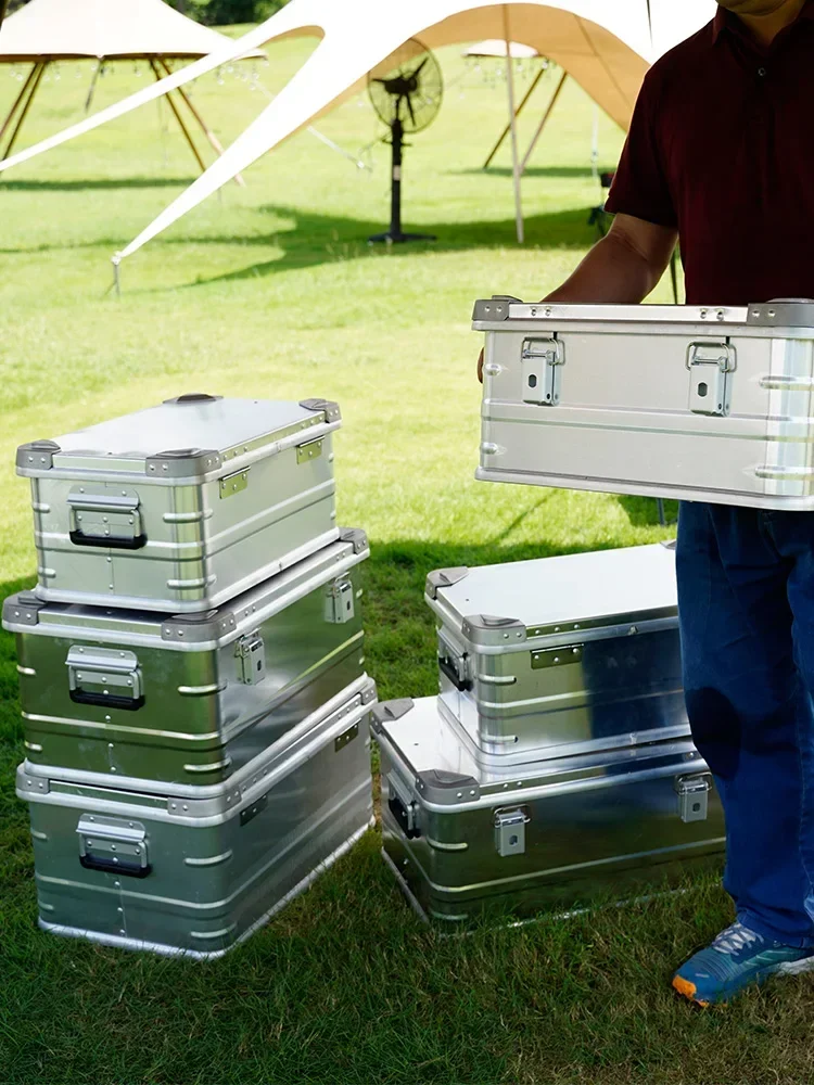 Caja de aleación de aluminio y magnesio de gran capacidad, equipo para vehículos, almacenamiento de respaldo, caja de aluminio de Metal