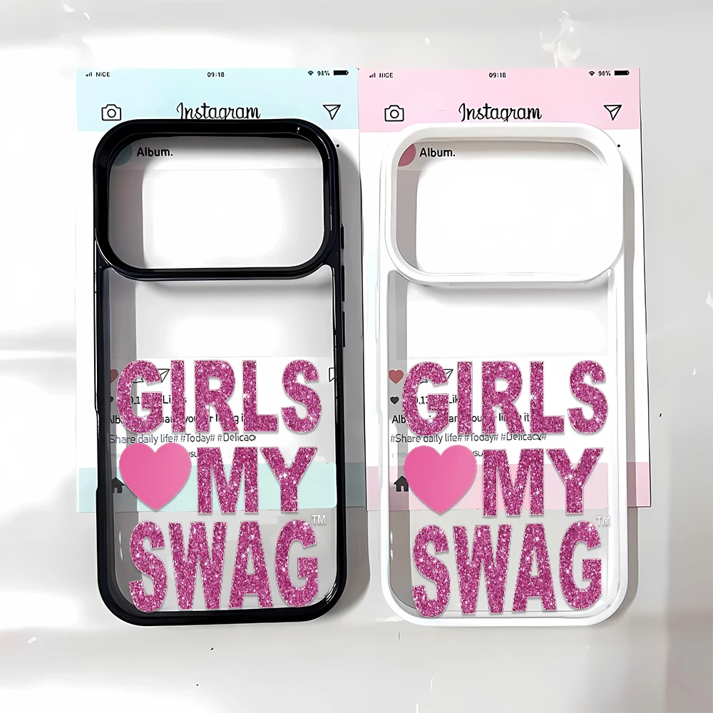 Text Pink Bold Classic Raised Edge Matte for iPhone Cool 12 15 16 13 11 17 Best Soft Plus Max Pro Air Cute 14 Phone Case