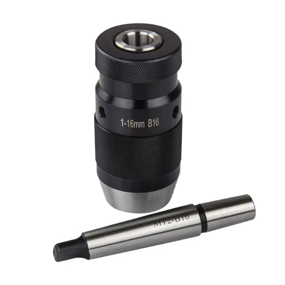 1pc 1-16mm B16 Drill Chuck With MK2 Taper Mandrel Self-Tightening Drill Chuck For Drilling On Lathes And Drills