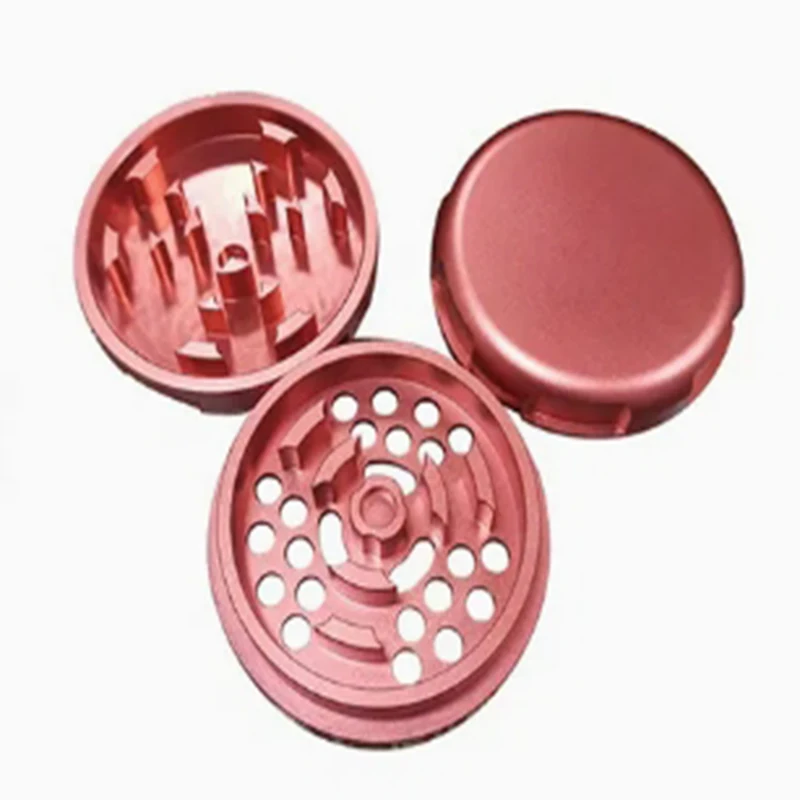 CNC machined aluminum alloy three-layer smoke grinder Dried flower spice fine grinding accessories