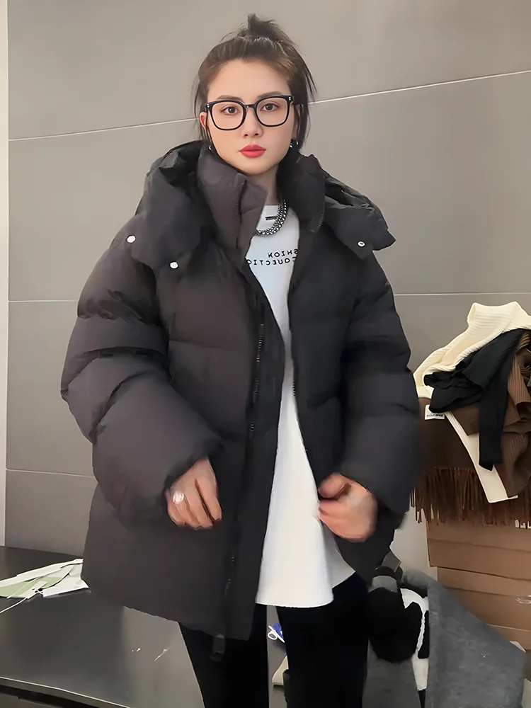 Winter Thiened Warm Bla Rits Capuchon Wit Du Down Jaet Dames Faionable Nieuwe Collectie Bovenkleding Pendelen Sle