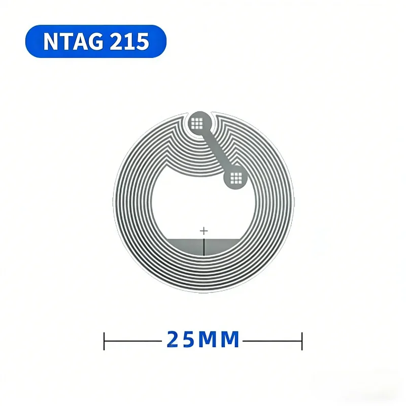 NTAG215 NFC Tag Sticker Blank Rewritable 504-Byte Memory Adhesive Label Compatible With NFC-Enabled Smartphones