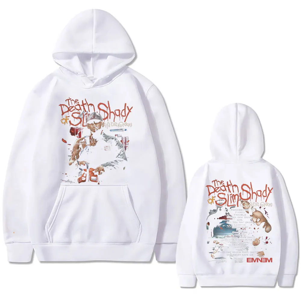 Rapper Eminem The Death of Slim Shady Album Print Hoodie Men Women Fashion Oversized Sweatshirt Men's Vintage Hoodies Streetwear
