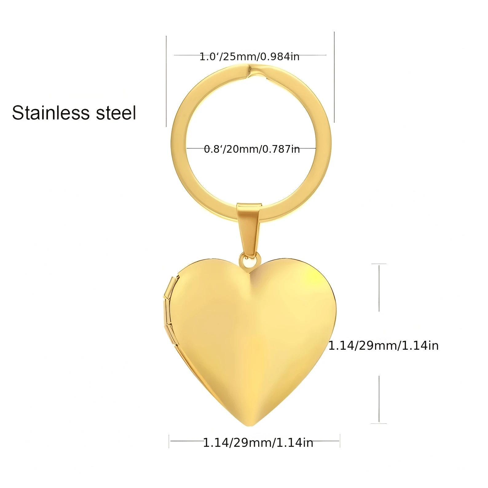 Custom 1/2 Photo Heart Frame Locket Keychain Personalised Key Ring Memorial Keepsake for Loved Ones & Pets Special Souvenir Gift view 5