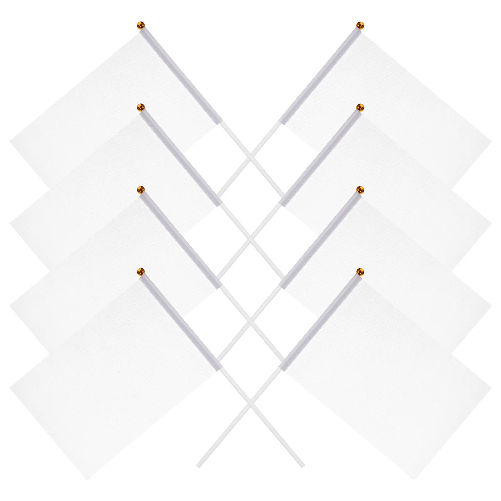 

24pcs Hand Flags White Mini Waving Flags for Sports Referee Yard Lawn Marking Landscape DIY Blank Flags on Stick