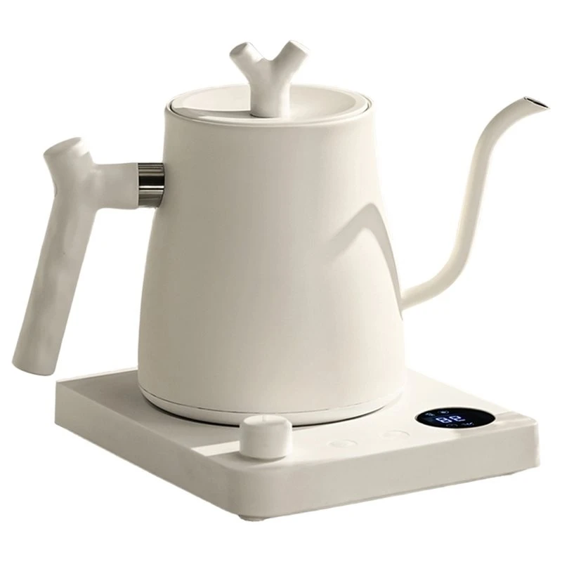 ABBZ-Coffee Pot 1000Ml Electric Gooseneck Kettle 304 Stainless Steel Intelligent Temperature Control LED Display For Tea EU Plug