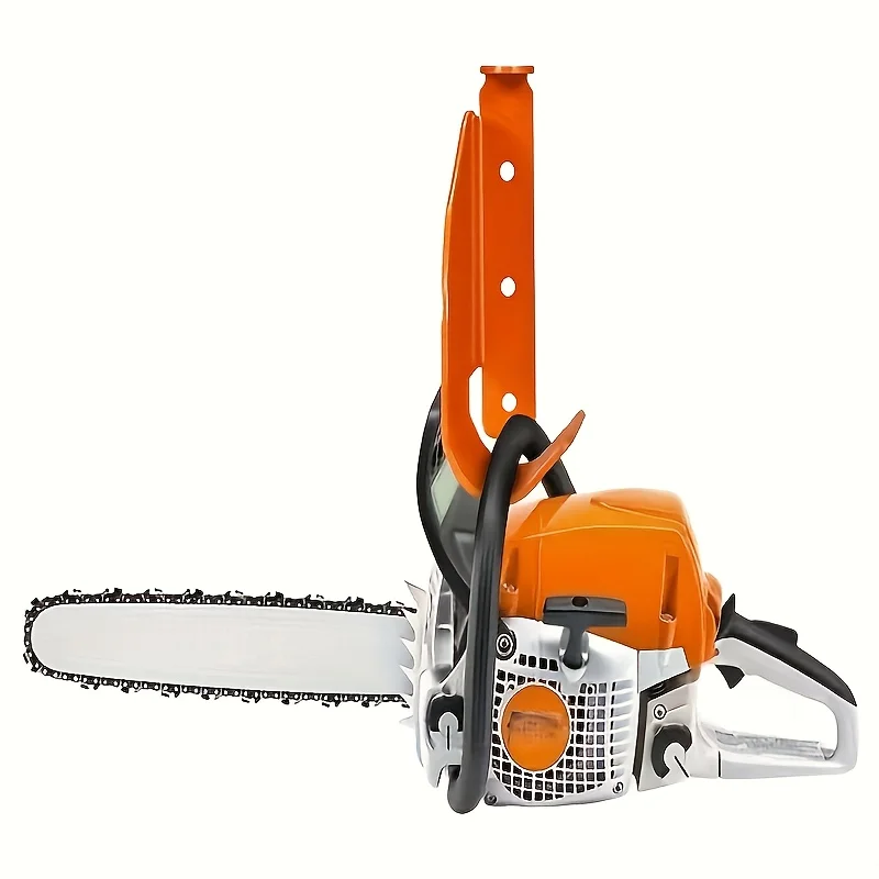 1Pc Durable Chainsaw Hook Wall Rack | Anti-Rust Powder Coated Orange Garage Storage Rack, Easy to Install Wall Tool Storage Rack