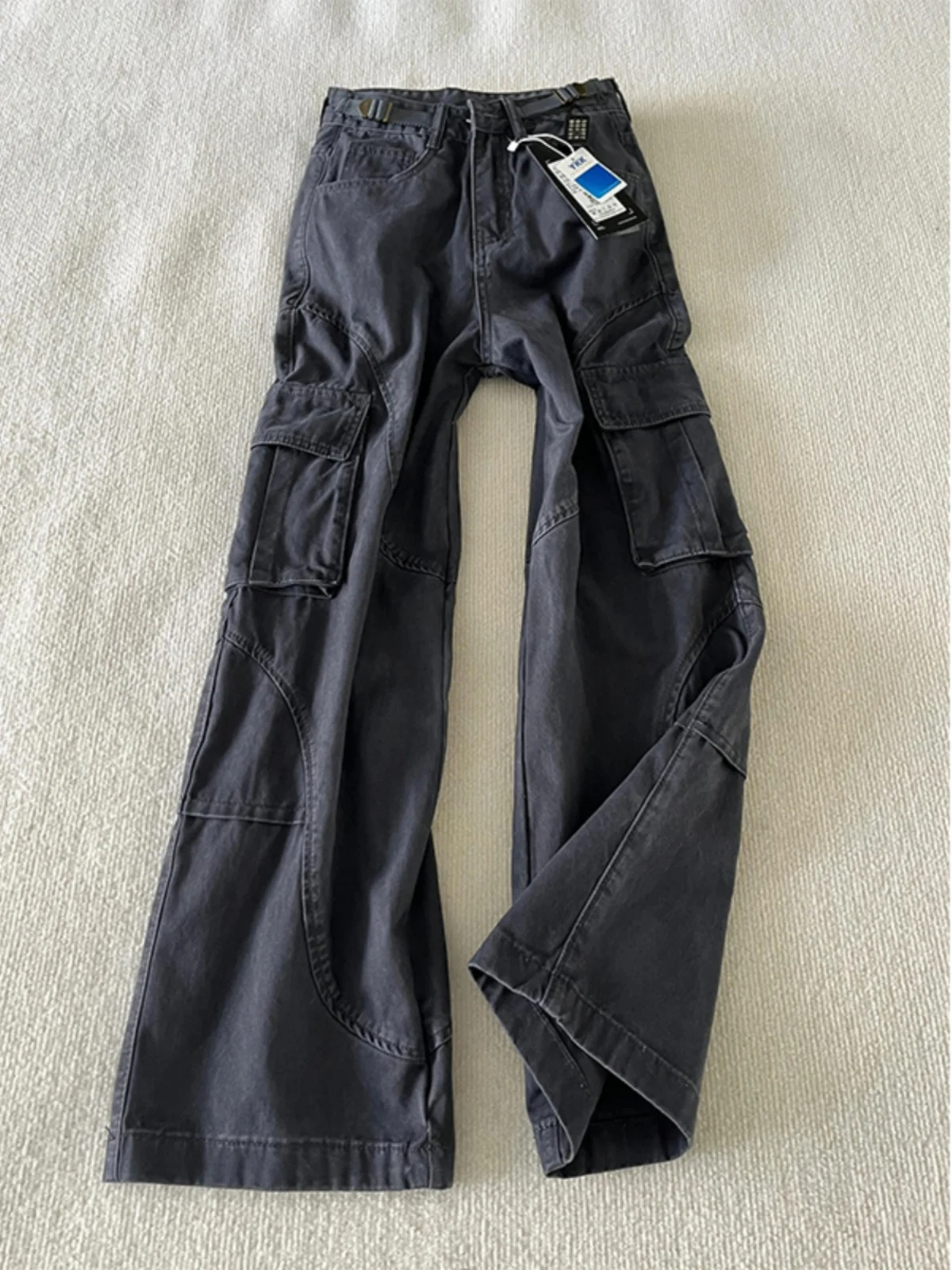 

Мужские рабочие брюки Ey Waed Multi-ket: весенне-осенние, свободные, прямого кроя, повседневные, модные, в уличном стиле, для молодежи, энергичные