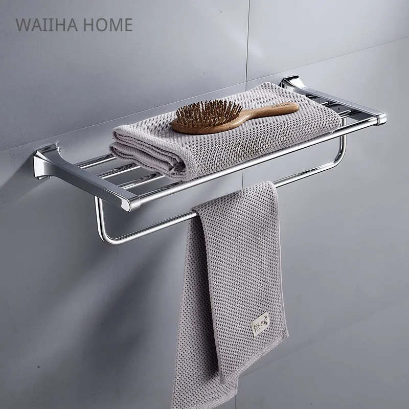 Stainless Steel Bath Towel Bar Wall Mounted Towel Rack Rail Paper Holder Robe Hook Soap Dish Toilet Brush Bathroom Accessories