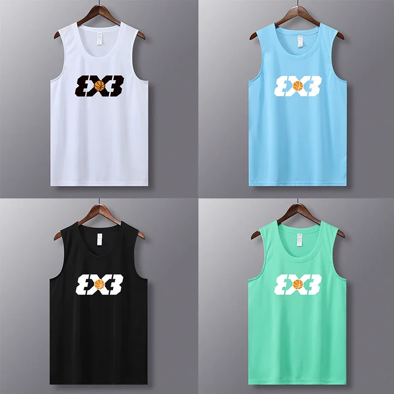 

Summer Mesh Mens Basketball Jersey Shirt Kit Youth Sports Breathable Training Basketball Tank Top Quick Dry Basketball Wear
