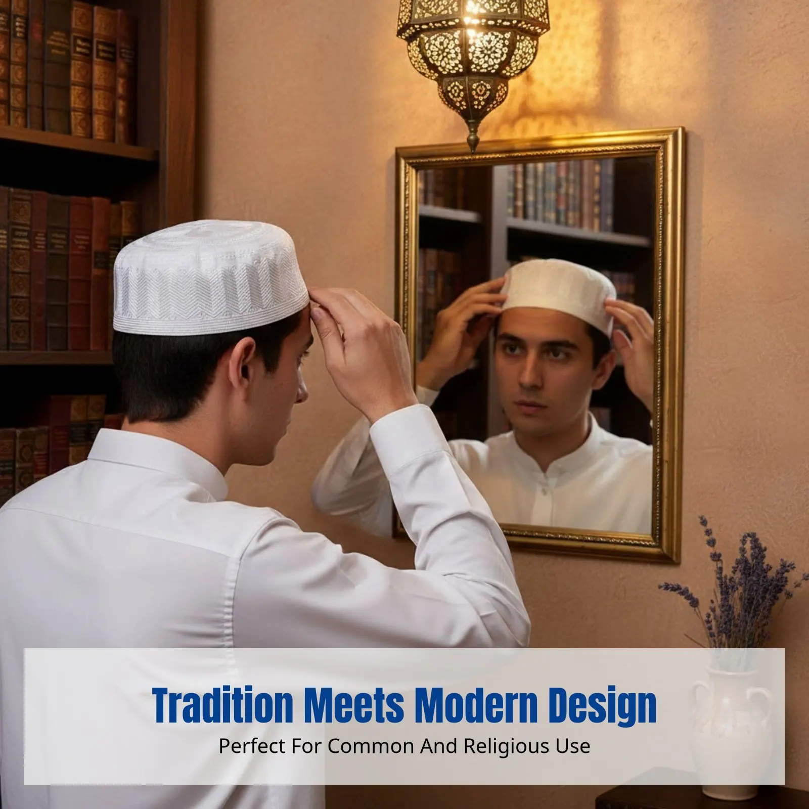 

Мусульманская молитвенная шапка, хлопковая, с плоским верхом, унисекс, легкая, с вышивкой, тонкими полосками, для молодежи и взрослых