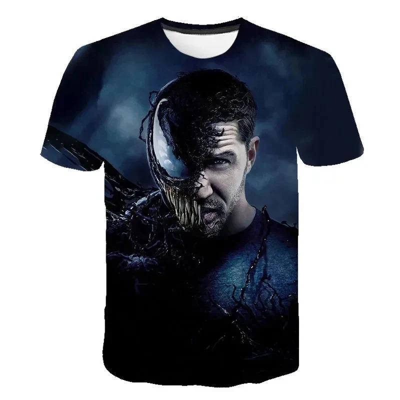 New 3D Venom Printed Men's T-shirt Casual Fashion Marvel T-shirt Oversized Sports Short Sleeve Street Fashion Men's Clothing image 5