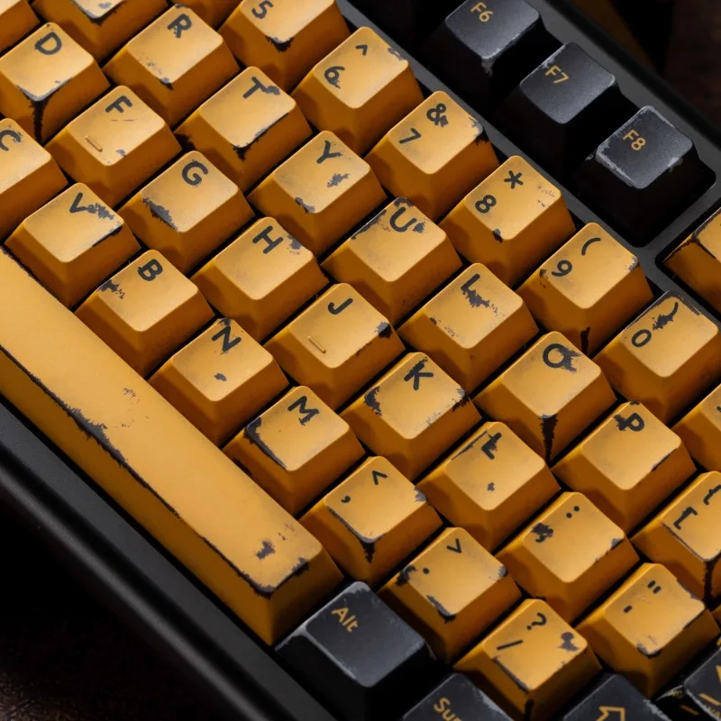 Battle Damage Theme Keycaps TUTKEYS & PBTfans Erosion Dye-Sub PBT Cherry Profile Rusted Key Caps Mechanical Keyboard Accessories