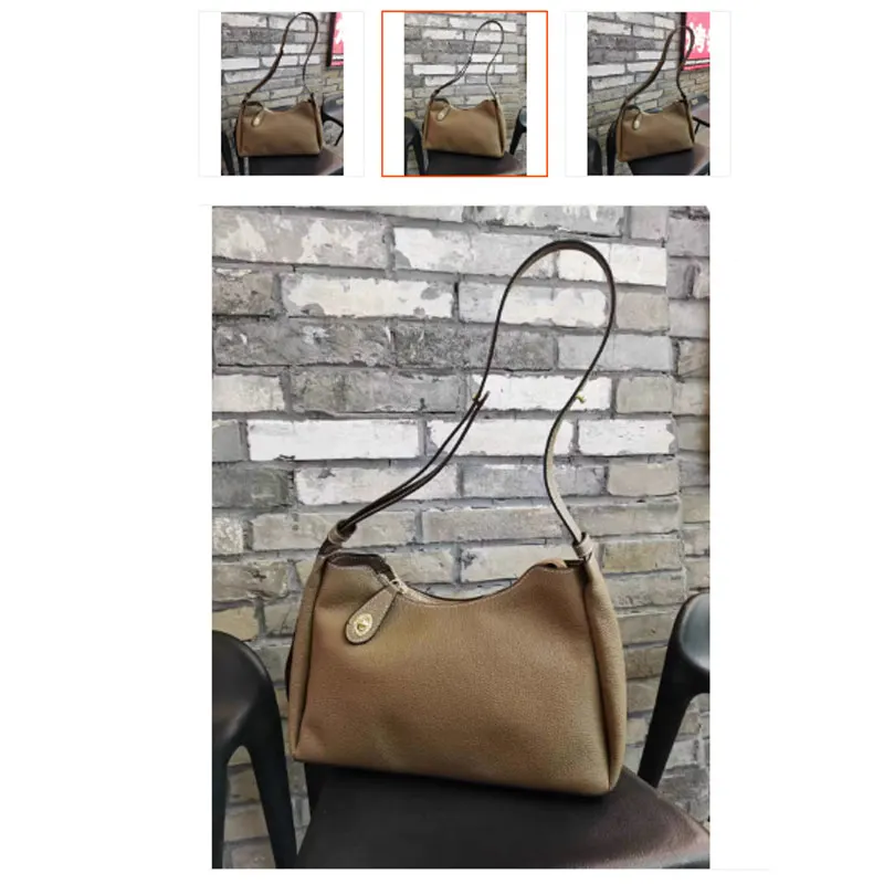 Genuine leather logo small Women Tote bag high quality designer bag 2023 handbag Adjustable length shoulder strap