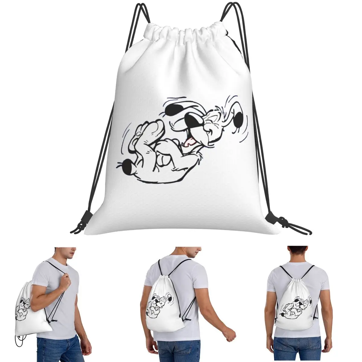 Asterix And Obelix Dogmatix Ideafix Obelix Dog1 Backpacks Casual Drawstring Bags Sports Bag Book Bags For Travel School