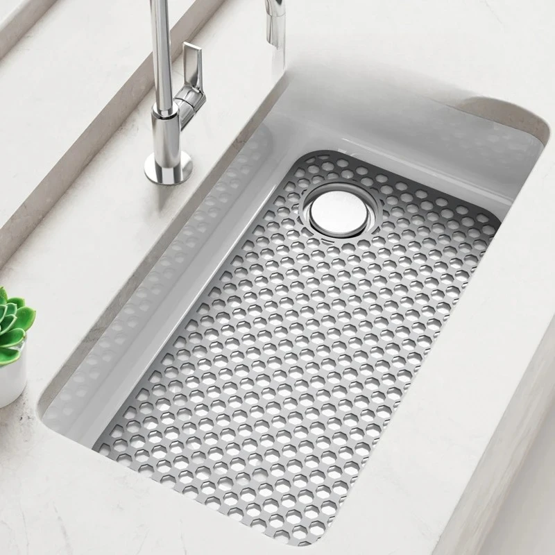 

Sink Protectors for Kitchen Sink-28.4"x 14.3"Sink Mat- Heat-resistant Easy-clean Silicone Sink Mat for Stainless Steel Sink