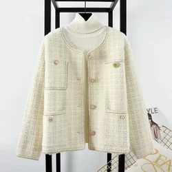 Spring Autumn Women Fashion Cardigan Sweater Coat 2024 Female Leisure Lmitation Mink Fur Jacket Korean Ladies Loose Knitted Top