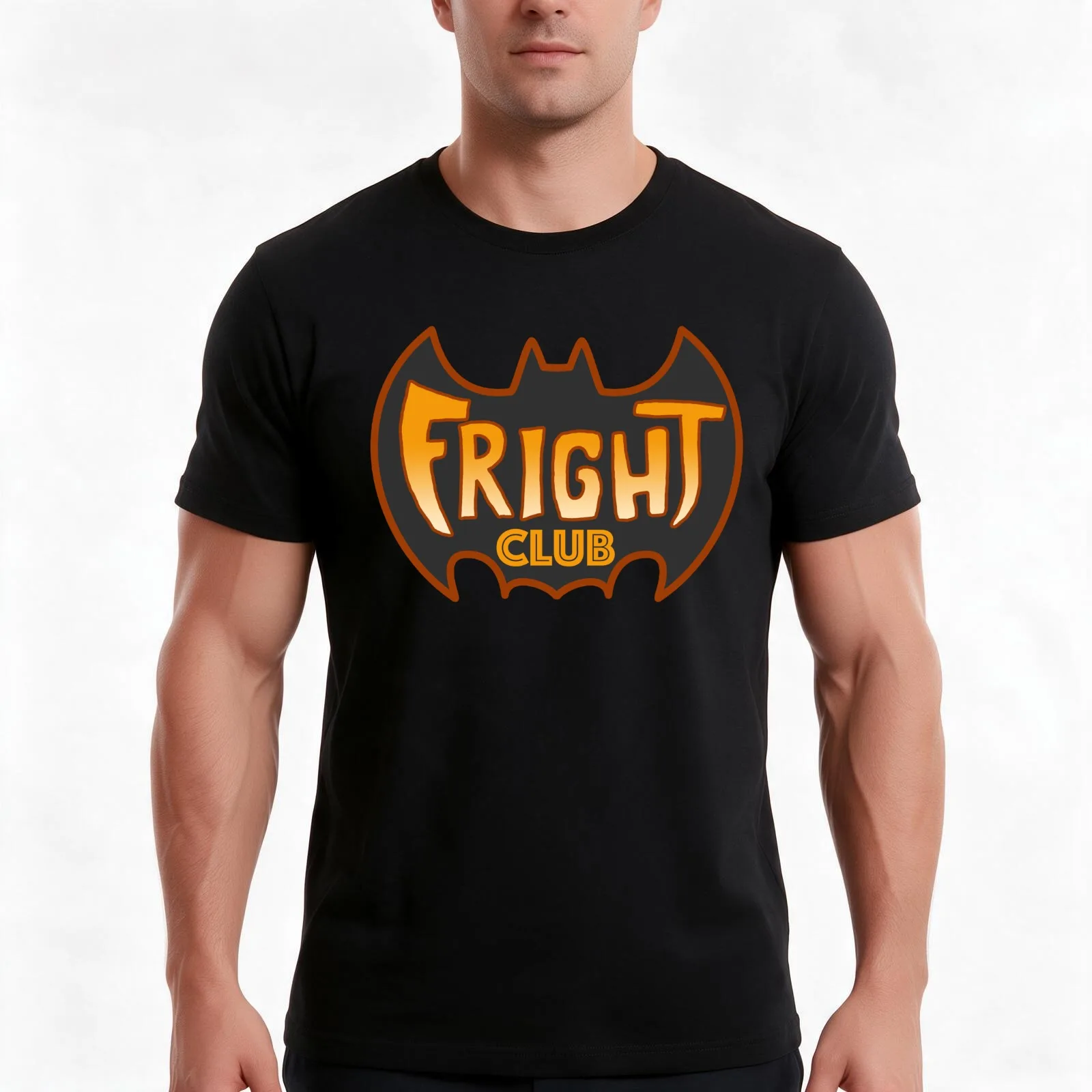 Fright Club Band T-Shirt, Summer Casual Cotton Tee, Oversized Streetwear Tops, Vintage Graphic Print, Loose Fit Short Sleeve