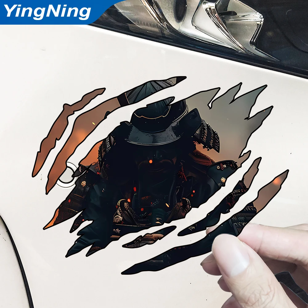 

Samurai Soldier Scratch Mark Car Sticker Personalized Scratch Cover Decor PVC Waterproof Decals Auto Accessories 8cm/13cm/18cm