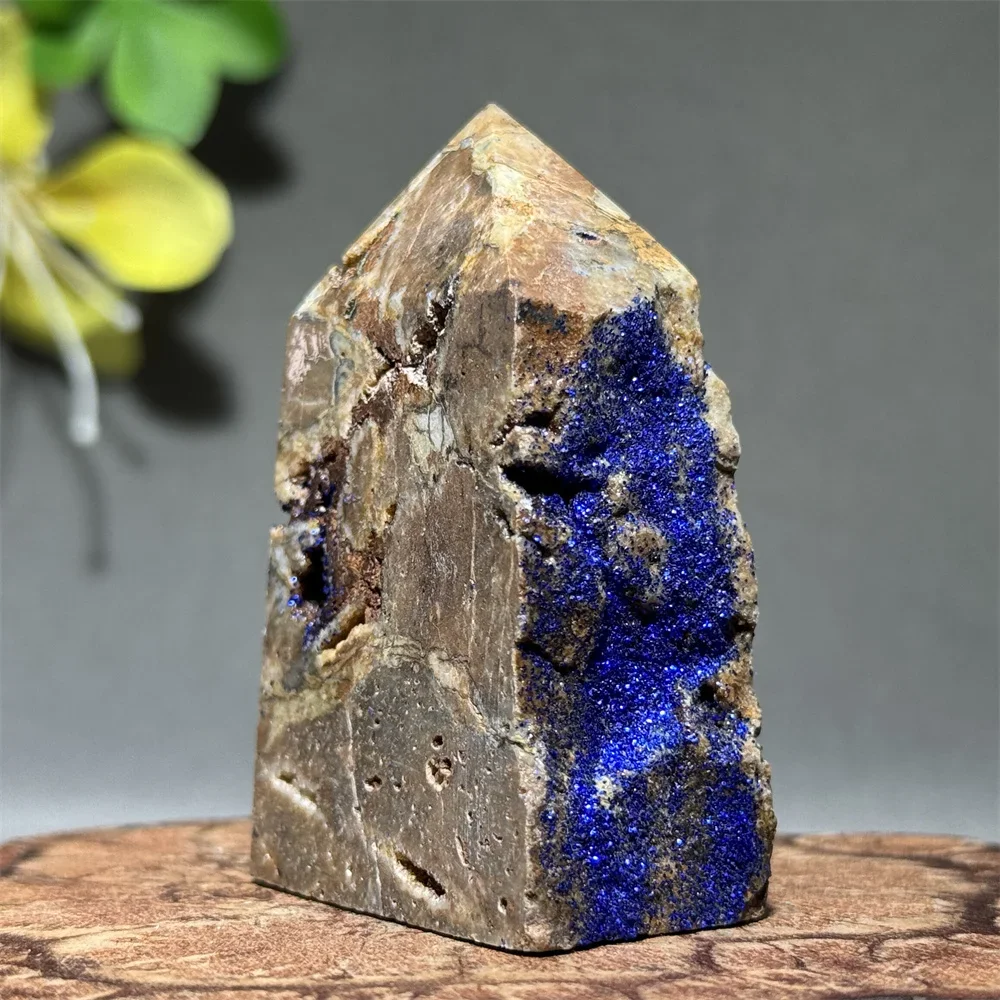 Natural Mineral Sapphire Blue Phosphorus Ore Obelisk Home Decoration Reiki Healing Spiritual Meditation Energy Collection Gift