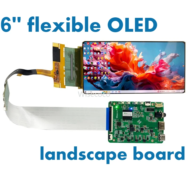 

Wisecoco 6 Inch Flexible OLED Display Landscape Mode 2880*1440 IPS LCD Display Ultra Thin 900nits Screen MIPI Driver Board