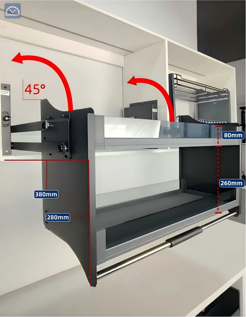 STT For High Storage Modern Multi-Function Pull Down Lifting Shelf Elevator Cabinet Organizer Kitchen Lift Basket