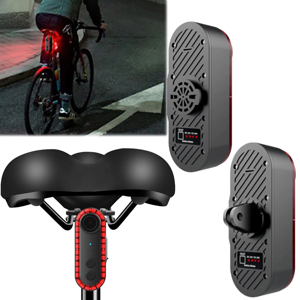 Safety Bicycle Rear Light 1080P HD Bicycle Tail Light Camera Recorder IPX6 Waterproof Continuous Recording 6H for Riding Cycling