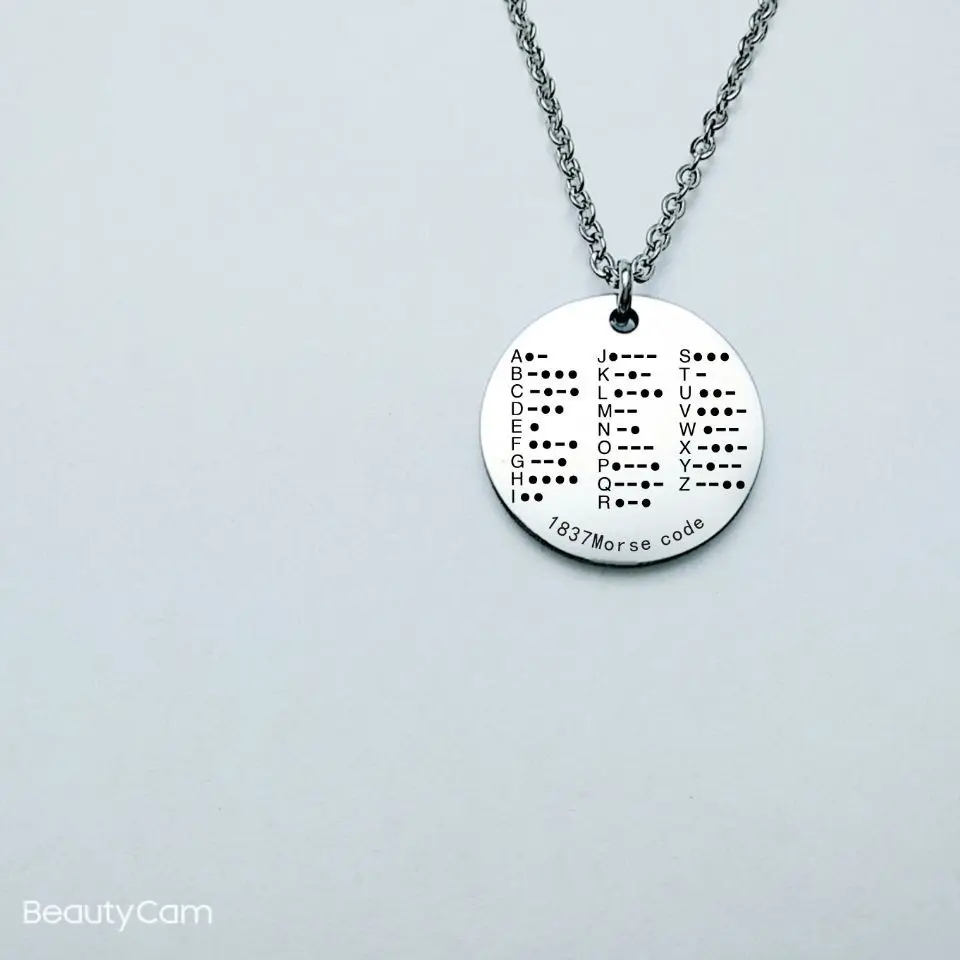

2026 Hot New Morse Code CW Training Coin Telegraph Practice Tool Necklace Pendant Badge Gift for Ham Radio Enthusiasts Beginners