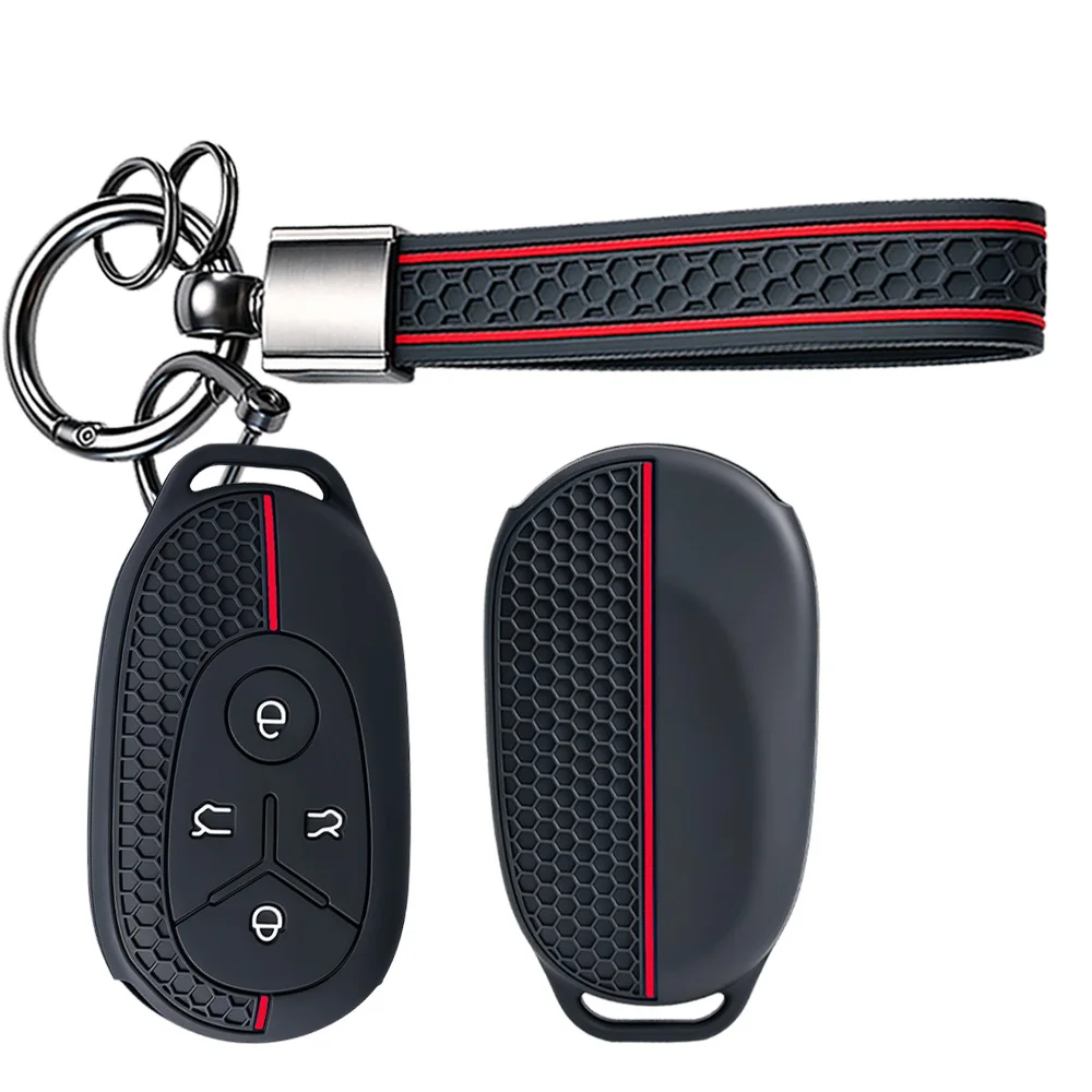 Silicone Key Cover Case Shell Keychain For Geely EX2 GEOME Galaxy 2025 Light Star Wishes Exploration Youth Version Accessories