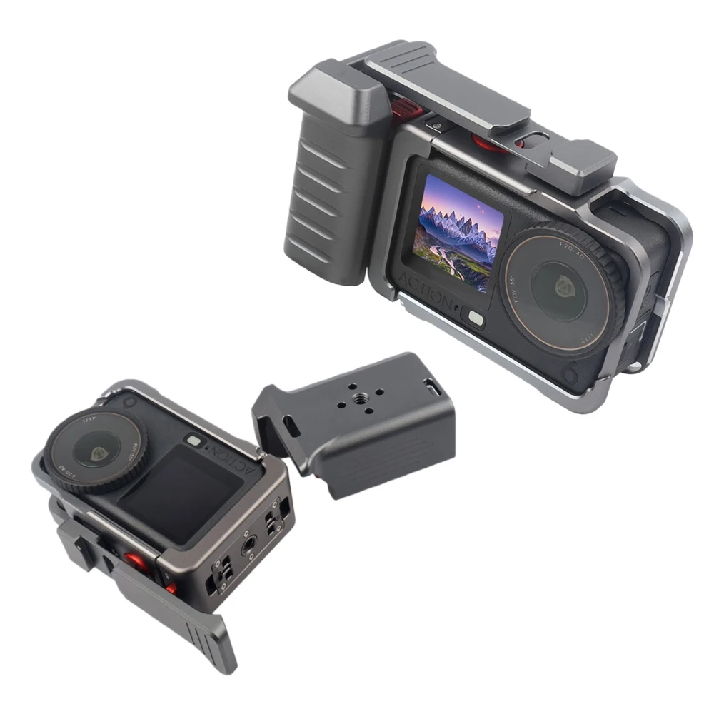 

Camera Shooting Bracket Grip Kit For DJI Osmo Action 6, Aluminum Protective Frame Adapter Street Handle Protective Bezel Stand