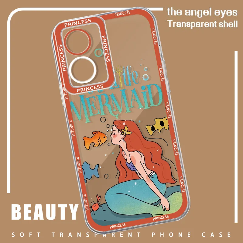 The Little Mermaid Angel Eye Phone Case For OPPO A 55 54 53 52 38 36 35 33 32 31 16 15 9 8 7 5 S E K 2019 2020 2021 Funda Soft image 5