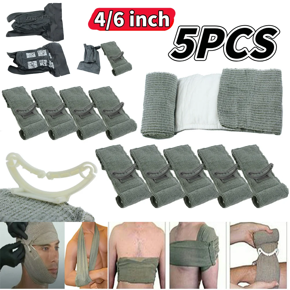 

4/6-дюймовый медицинский компрессионный бандаж, многофункциональный кровоостанавливающий бандаж, портативная стерильная упаковка для головок для рук, ног