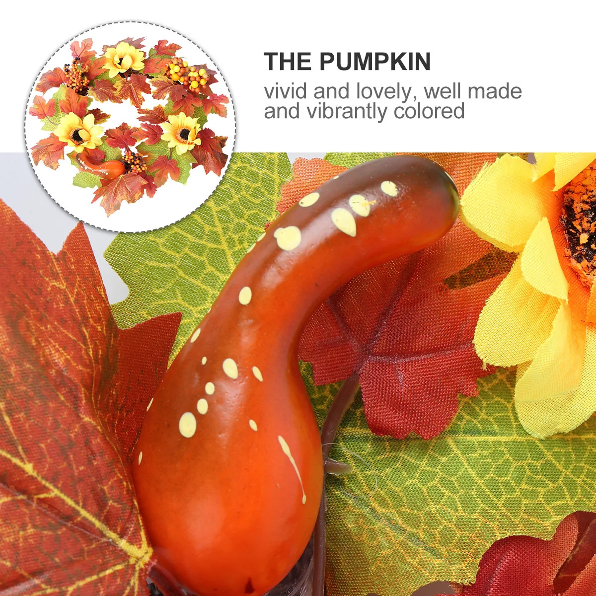 

1Pcs Halloween Pumpkin Sunflower Wreath Artificial Maple Leaf Garland for Home Party Rustic Autumn Decorations