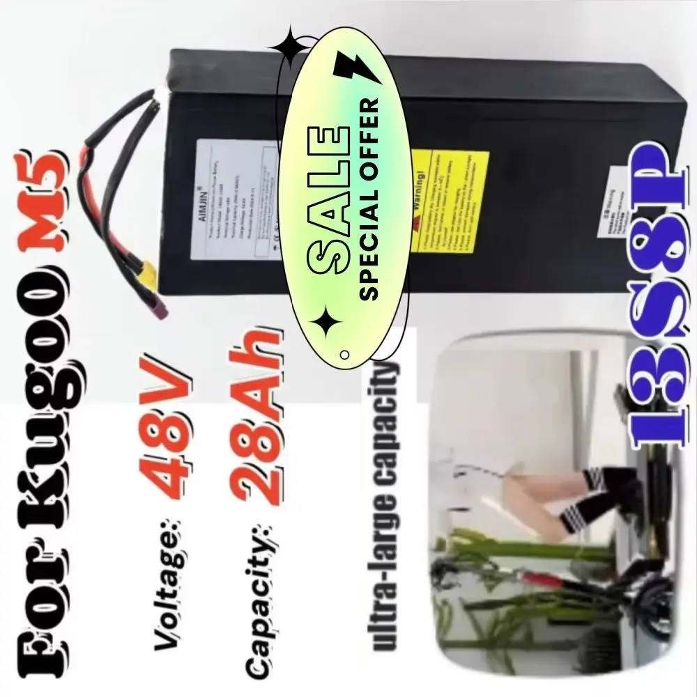 48V 28Ah 13S8P High-Performance Lithium Battery Pack for Kugoo M5 Kirin Electric Scooter/Bicycle Compatible 18650 Battery for En
