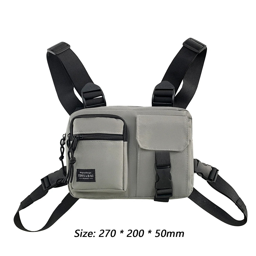

Oxford Cloth Vest Bag Casual Function Men Women Zipper Casual Chest Rig Bag for Women Man Shopping Traveling